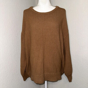 Old Navy Textured-Knit Tunic Sweater Women’s 2X Camel Brown Pullover NEW NWT